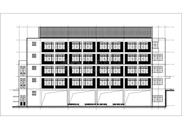 武汉市某实验中学3240平米4层框架结构教学楼建筑CAD设计图纸-图二