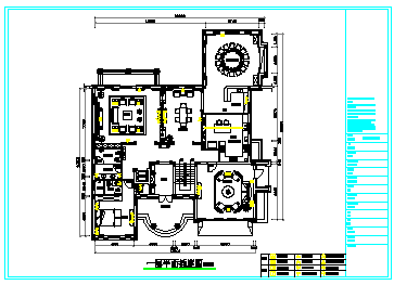 蓝海花园中式别墅装修设计cad施工图