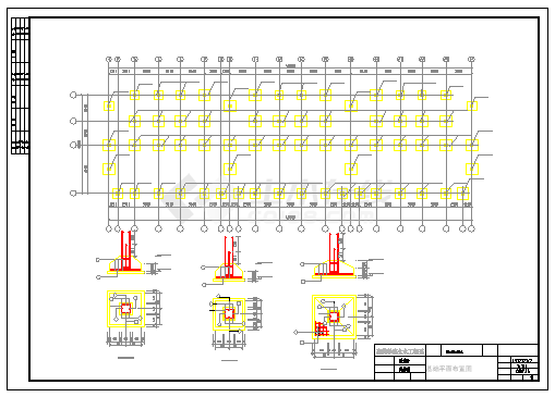 【5层】3600平米五层框架住宅楼cad设计图（计算书、建筑、结构图）-图一