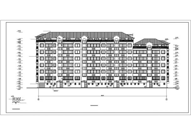 佛山市紫阳新园小区4610平米6层框架结构住宅楼建筑设计CAD图纸-图二