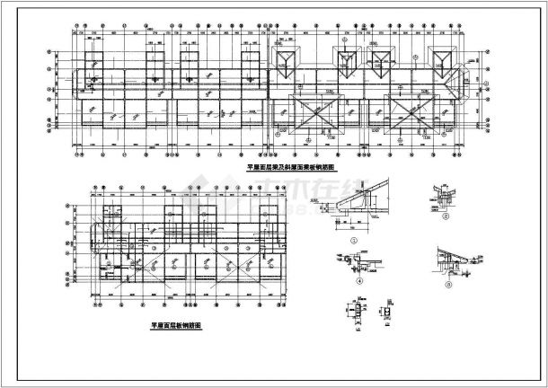 某地区3层框架商业铺联体别墅结构CAD图-图二