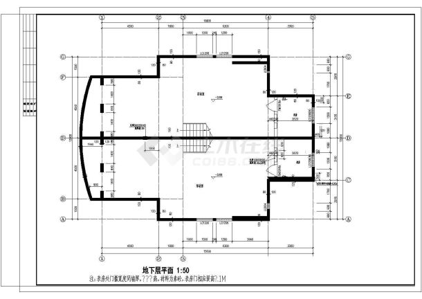 某二层联体别墅建筑施工CAD图纸-图一
