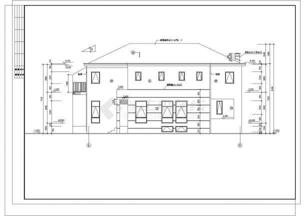 某二层联体别墅建筑施工CAD图纸-图二