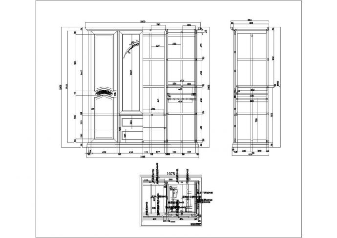 某威利达大衣柜CAD详细设计图纸_图1