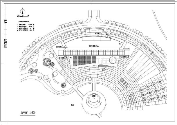 某图书馆CAD构造建筑施工设计图纸-图一