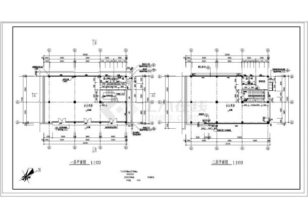 某经典文化厅CAD建筑构造设计完整施工图-图二