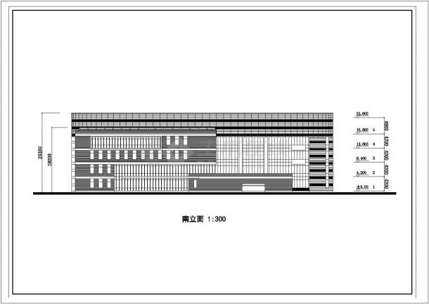 某长69米 宽约52米 五层学校图书馆建筑CAD设计含总平（无屋顶平面）-图二