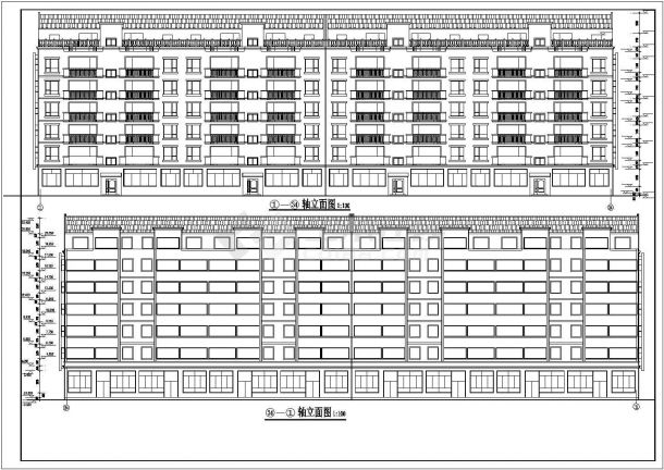 湖州市光景园小区6+1层砖混结构商住楼建筑设计CAD图纸（一层商用）-图二