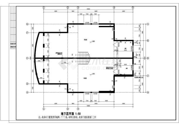 安徽某村二层联体别墅建筑施工设计cad图纸，共9张-图二
