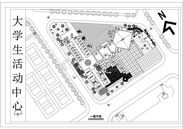 某3750平米二层大学生活动中心CAD建筑施工节点图纸-图二