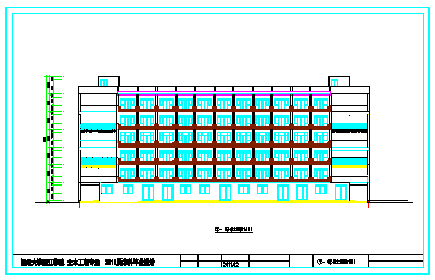 5620平米六层框架宿舍楼cad设计图（计算书、建筑、结构图）_图1