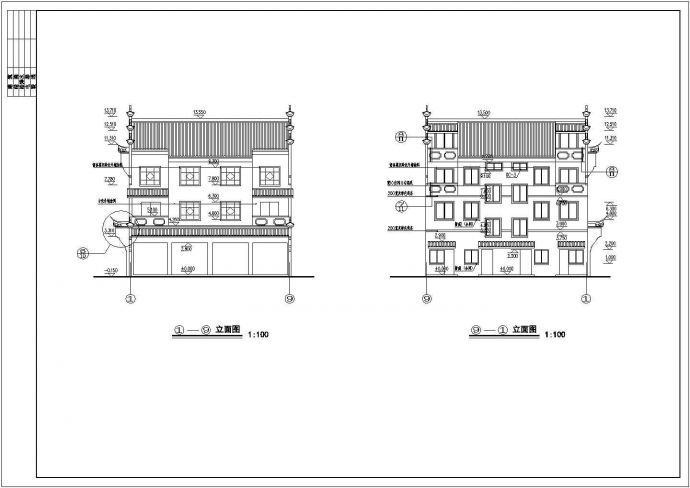 某农村徽派马头墙住宅楼CAD设计完整建筑施工图_图1
