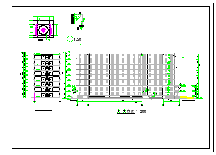 10400平米八层框架宿舍楼cad毕业设计（计算书、建筑、结构图）_图1