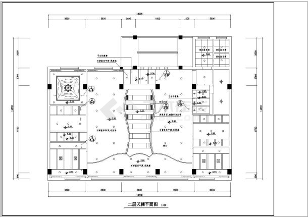 某茶楼设计CAD室内完整详细装修图-图一