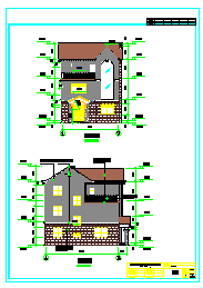 某三层新农村别墅建筑设计cad图纸含效果图-图二