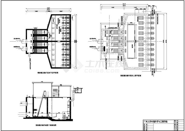 某沥滘粗格栅及提升泵房CAD环保节点设计图-图一