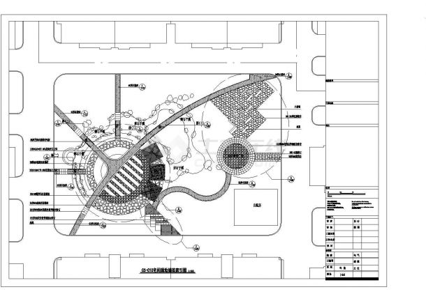 某南方城市中心小广场绿化全套项目规划设计施工CAD图纸-图一