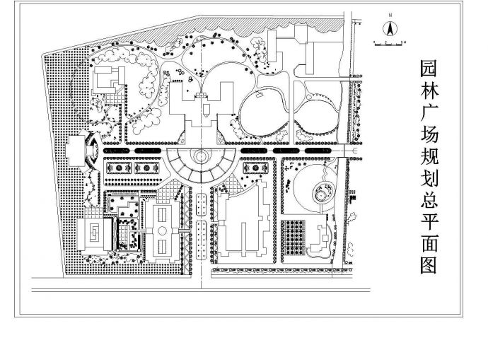 某城市园林小广场景观项目规划设计施工CAD图纸_图1