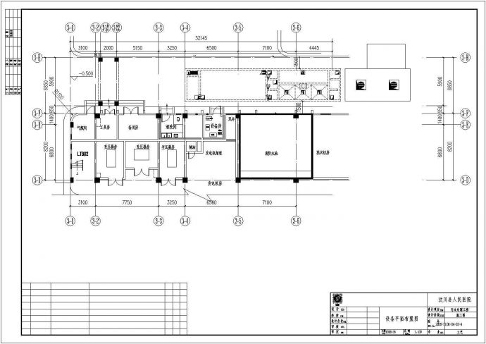 某医院污水处理CAD给排水完整设计构造竣工图_图1