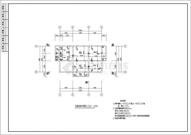 某长16米 宽11.9米 三层小型老年人活动中心建筑CAD设计 含结构图-图一