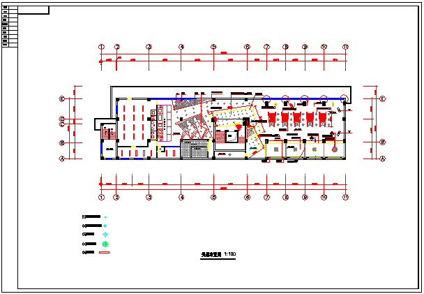 某长46.95米 宽11.5米 西餐厅设计CAD室内设计装修图