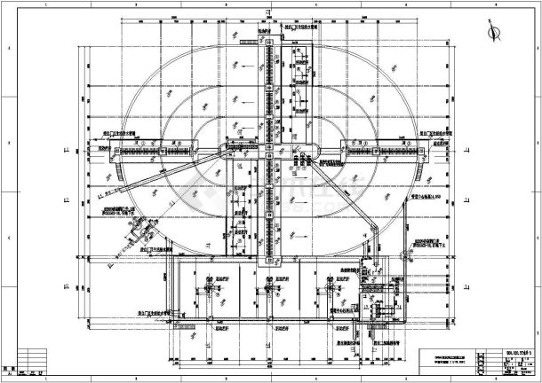 某城市污水厂2.5氧化沟万吨工艺图CAD环保设计图-图二