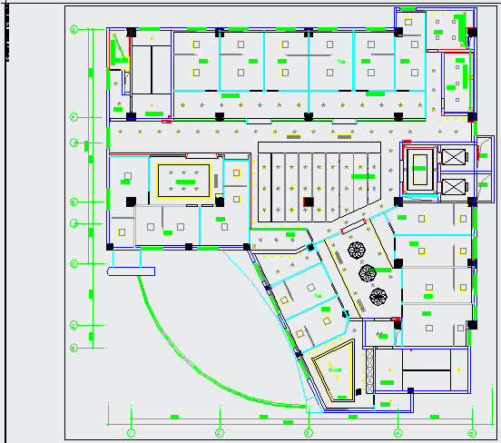 某港龙医院施工图一二三层照明CAD大样节点剖面图
