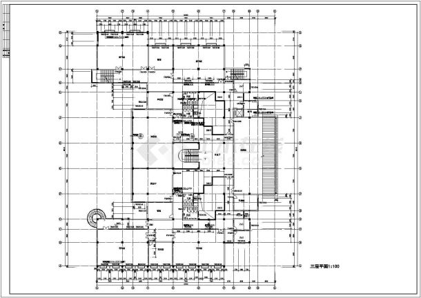 某图书馆建筑CAD设计完整详细施工图-图二