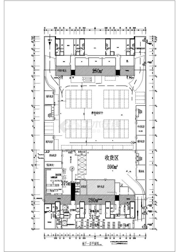 某大型商场建筑设计cad平面方案图-图一