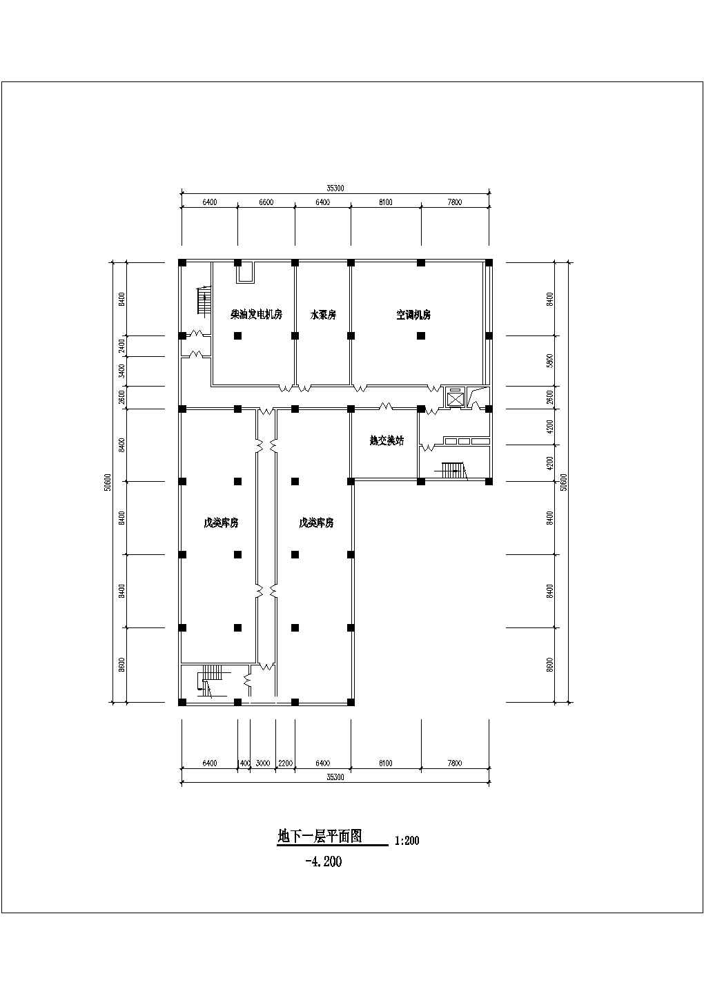某高层框架结构商场设计cad平面方案图纸
