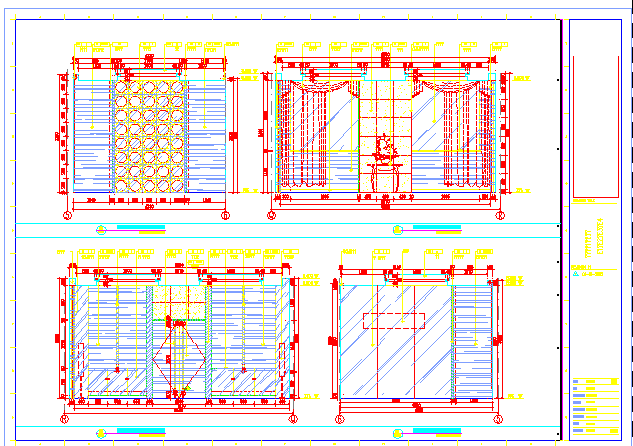 某小餐厅CAD设计施工详细立面图