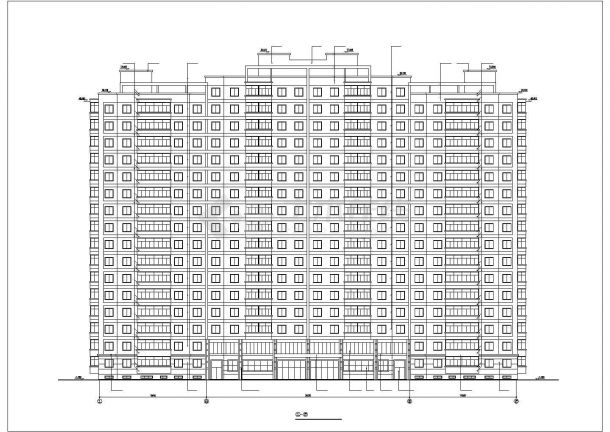 嘉兴市某小区2.3万平米左右17+1层框架结构住宅楼建筑设计CAD图纸-图二