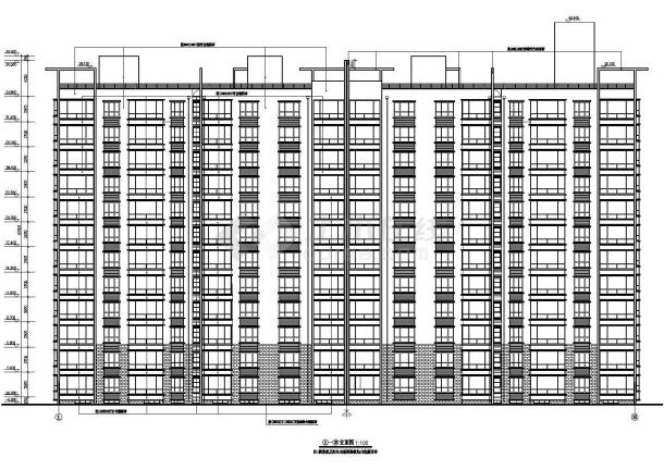 西安市长安区明秀苑小区1.2万平12层剪力墙结构住宅楼建筑设计CAD图纸-图二
