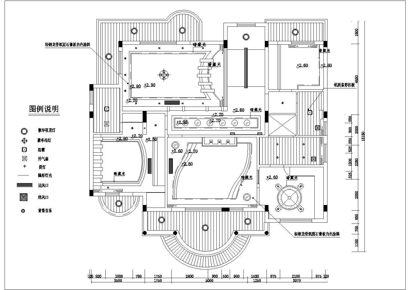 240平米2层框混结构豪华别墅全套装修装饰设计CAD图纸