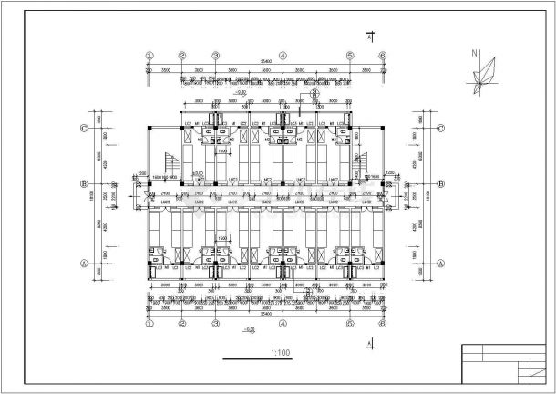 昆山市某电子加工厂2320平米5层砖混结构职工宿舍楼建筑设计CAD图纸-图一