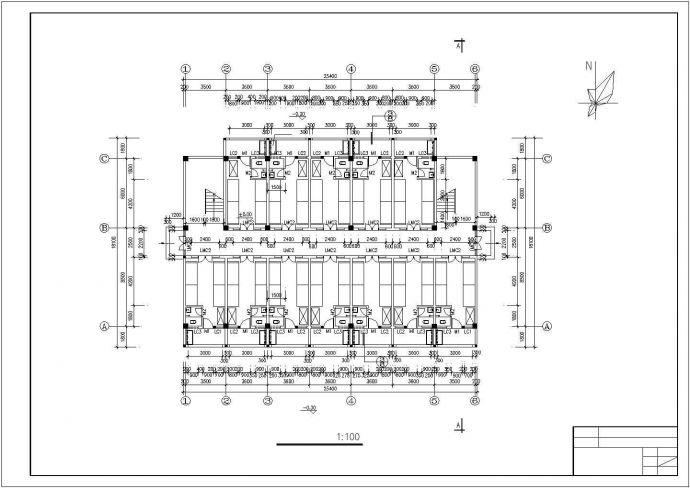 昆山市某电子加工厂2320平米5层砖混结构职工宿舍楼建筑设计CAD图纸_图1
