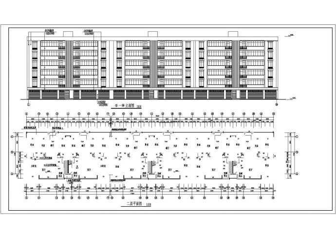 7800平米六层框混结构商住一体楼建筑设计CAD图纸（底层临街商铺）_图1