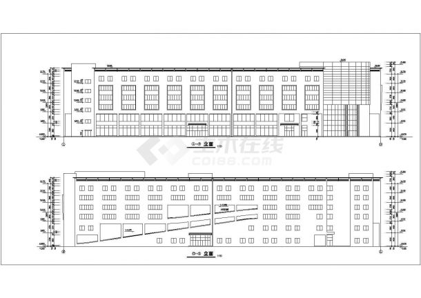 某框架结构多层商业大厦设计cad全套建筑施工图-图二