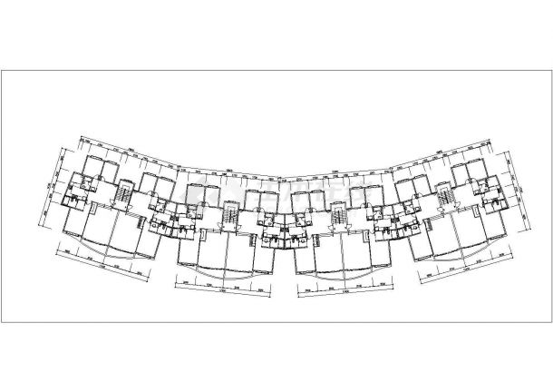 4200平米7层框混弧形住宅楼平立面设计CAD图纸（含架空层和户型图）-图一
