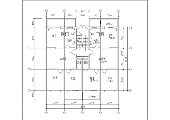 无锡市某新建居住区74-119平米左右的热门户型设计CAD图纸（共14张）_图1