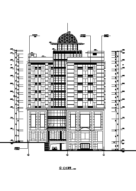 淮安某小型酒店综合楼建筑设计施工cad图纸（含说明）-图一