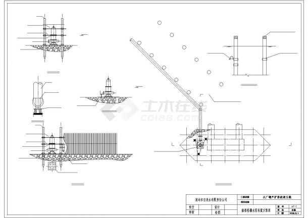 广东某自来水厂增产扩容船型格栅水泵设计cad工艺图-图二