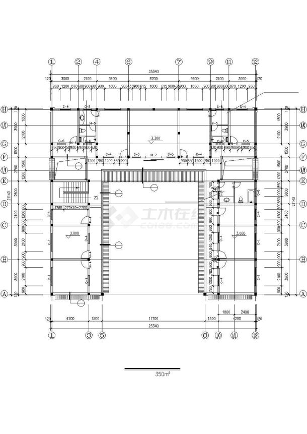 大理市某度假村710平米2层砖混结构民居住宅楼建筑设计cad图纸