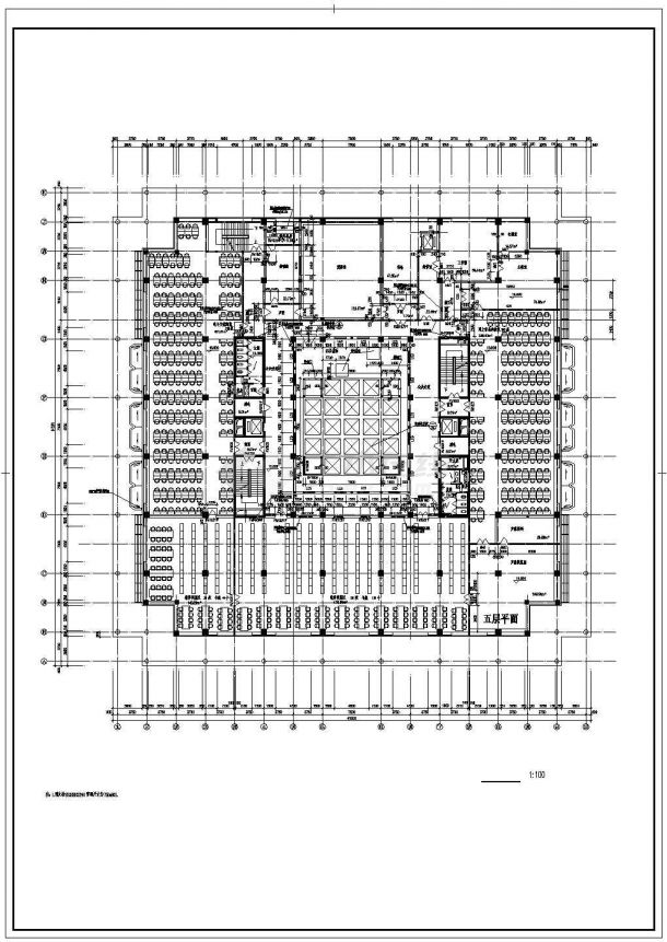 某长60.55米 宽60.55米 七层师范学院图书馆建筑CAD大样全套完整设计图-图二