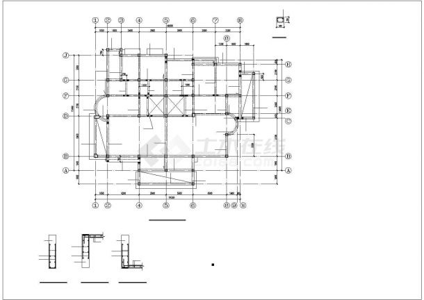 [辽宁]地上三层框架结构住宅楼改造加固结构施工图-图一