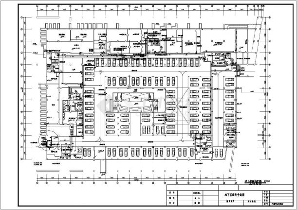 某长143.174米 宽约98.3米 地下1地上8层图书馆弱电CAD电气施工设计（各层弱电平面 系统图）-图一