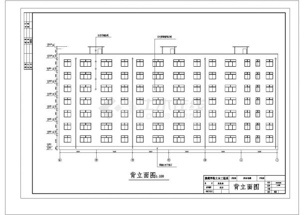 4000平米左右七层框架结构住宅楼设计cad图纸，共10张-图二