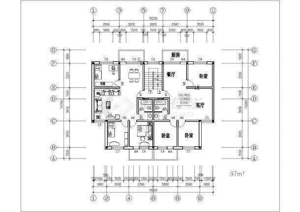 西安市高新区金顺园小区经典实用的平面户型设计CAD图纸（共21张）-图一