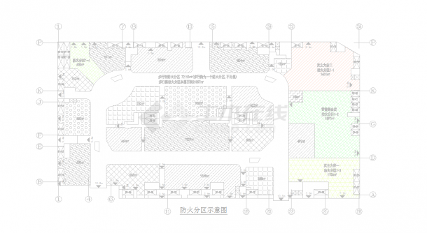 某地鹤壁万达广场-消防子系统平面图CAD图纸-图一