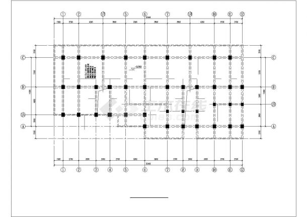 九层框架结构住宅地下室碳纤维加固CAD图-图二